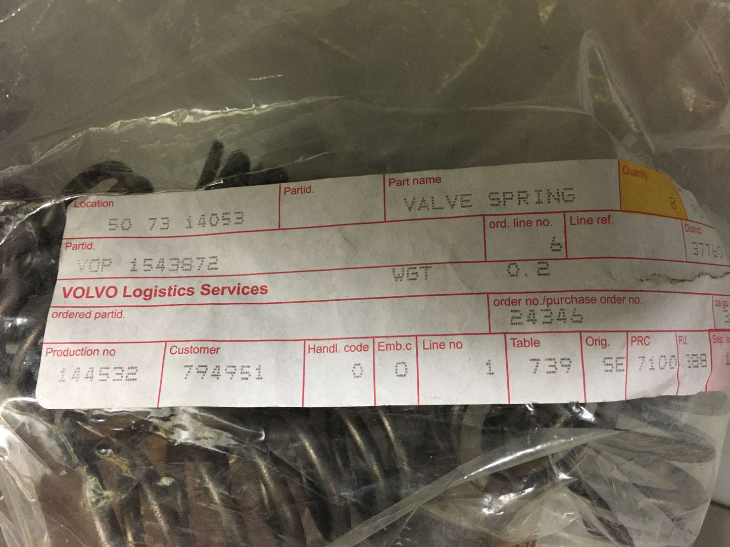 Volvo Penta Valve Spring 1543872