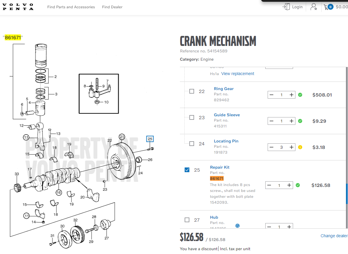 Volvo Penta Flywheel Bolt Kit 861671
