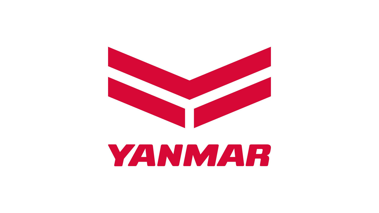 Yanmar logo with red chevron design on a white background