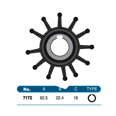 JMP Marine Flexible Impeller Kit (Replaces Sherwood 9000 / 9000K, Kohler 229826, Sierra 23-2002 / 23-3303, Westerbeke 302875, 200175).
