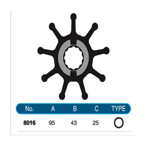  JMP Marine Flexible Impeller Kit (Replaces Jabsco 11979-0001, Yanmar 122610-42021)